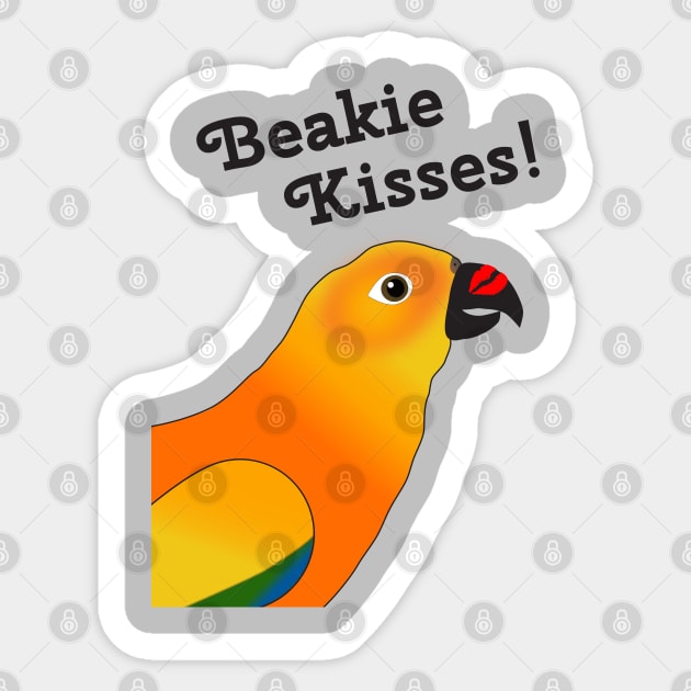 Beakie Kisses Sun Conure Parrot Cute Sticker by Einstein Parrot